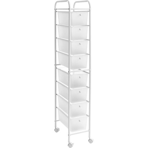Regalwagen HEINE HOME, weiß, B:25cm H:139cm T:39cm, Metall, Regale, Ordnungswagen