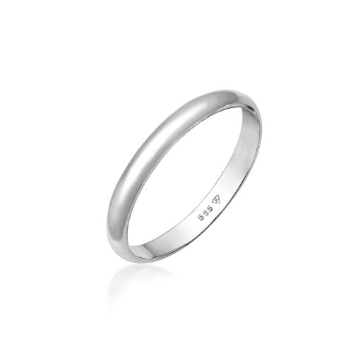 Partnerring ELLI PREMIUM "Bandring Ehering 585 Weißgold" Gr. 56, weiß, Fingerringe, Damen, 56mm, Weißgold 585, 2mm