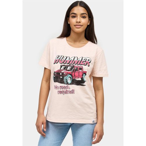 T-Shirt RECOVERED "No Roads Required Hummer", Damen, Gr. L, rot, 100% Baumwolle, bedruckt, normal, Rundhals, Shirts T-Shirt, mit coolem Print