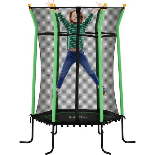 Kindertrampolin - Indoor-Trampolin - Ø 163,5 cm - Bis 50 kg - Cardio-Training - Beintraining - Grün