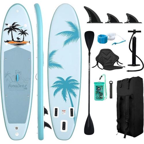 SUP Board - Stand Up Paddleboard - 335×84×15 cm - 3 Finnen - EVA Anti-Rutsch-Deck - Elastisches Gepäckseil - Tragfähigkeit 165 kg - Gewicht 13 kg - Blau