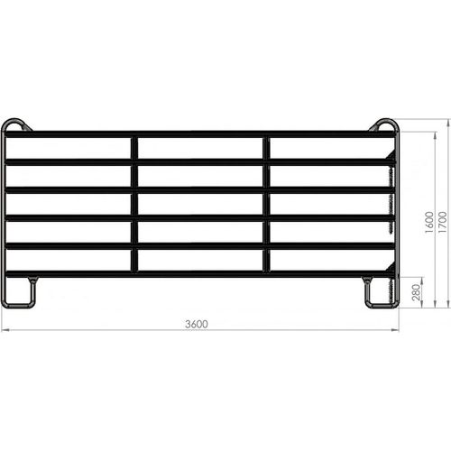 Weidetore und Weidepanels Zaunelement 360 cm Schnellkettenverschluss Weidezaun
