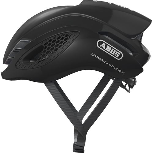 ABUS Rennradhelm GameChanger - Aerodynamischer Fahrradhelm mit optimalen Ventilationseigenschaften für Damen und Herren - Schwarz Glänzend, Größe M (52-58 cm)