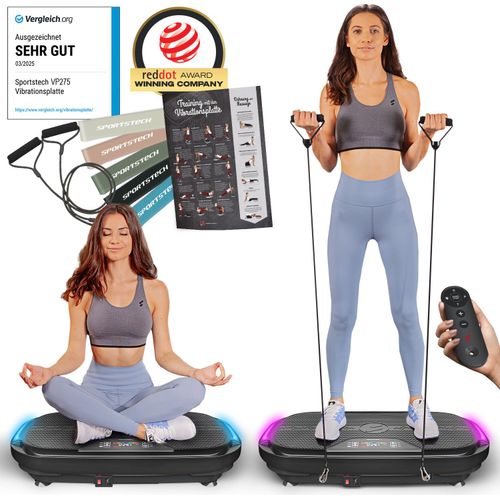 Sportstech Vibrationsplatte VP275 | 99 Trainingsstufen | LED-Beleuchtung