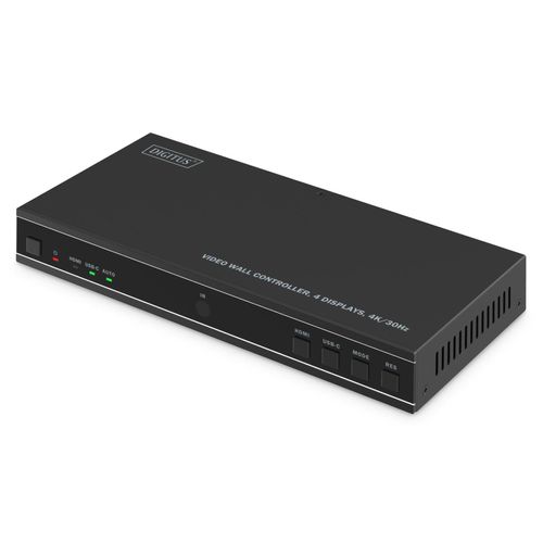 Digitus HDMI Video Wall Controller, 4 Bildschirme 4K/30Hz, HDMI, USB-C, Schwarz