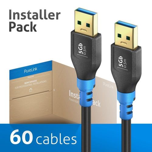 PureLink FlexInstall USB-A auf USB-A Kabel USB 3.0 5Gbps 0.50m - Installer Pack 60 Stk.