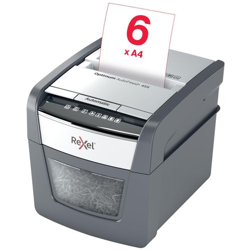 Rexel Optimum AutoFeed 45X Aktenvernichter P-4 45 Blatt schwarz