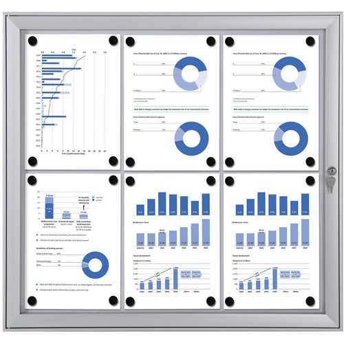 Showdown® Displays S Schaukasten 6x DIN A4 keine-Fach alusilber