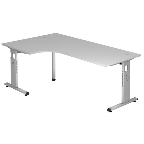 HAMMERBACHER VOS82/5/S höhenverstellbarer Schreibtisch 65 - 85 cm grau / silber