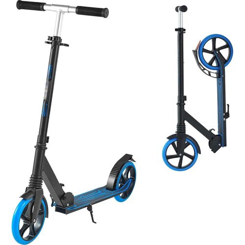 Kinderroller - Tretroller Cityroller - 2 Räder - Höhenverstellbarer Lenker - Rutschfestes Deck - Klappbar - Bis 100 kg - Ab 8 Jahren - Blau