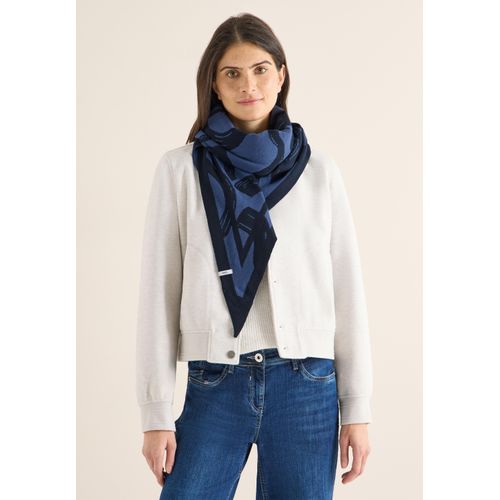 Halstuch CECIL, Damen, Gr. onesize, universal blau, Stoff, 60% Polyester, 22% Polyamid, 18% Viskose, gemustert, Modetücher, mit grafischem Muster