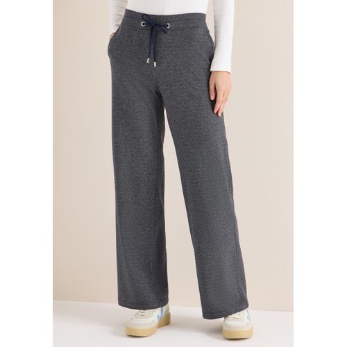 Stoffhose CECIL, Damen, Gr. L, Länge 28, universal blau, Stoff, 61% Polyester, 21% Viskose, 15% Baumwolle, 3% Elasthan, meliert, loose fit normal, Hosen Stoffhose, im elastischen Materialmix