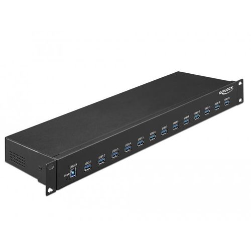 DELOCK 19" Industrie HUB 13x USB 3.1 Gen 1 Typ-A 1x Typ-B