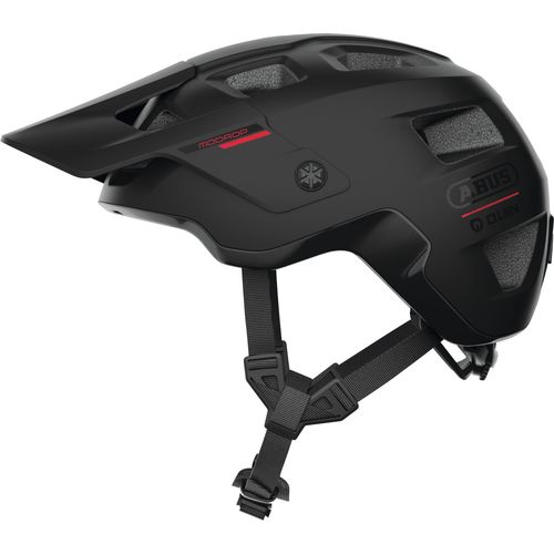 ABUS MTB-Helm MoDrop QUIN - smarter Fahrradhelm mit Bluetooth®, Crash-Erkennung & SOS-Alarm-System für Mountainbiker - Unisex - Schwarz Matt, L