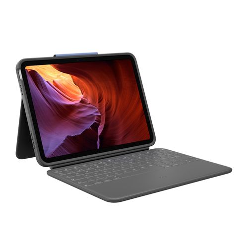 Logitech Rugged Folio, QWERTY, Spanisch, 1,8 cm, 1,2 mm, Apple, iPad (7. Generation) iPad (8. Generation) iPad (9. Generation) iPad (10. Generation) iPad (A16)