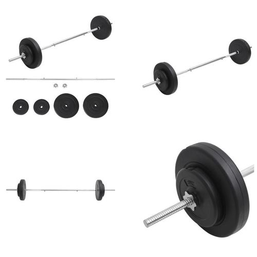 vidaXL Langhantel mit Gewichten Set 30 kg - Langhantel - Langhanteln - Langhantel Set - Langhantelset