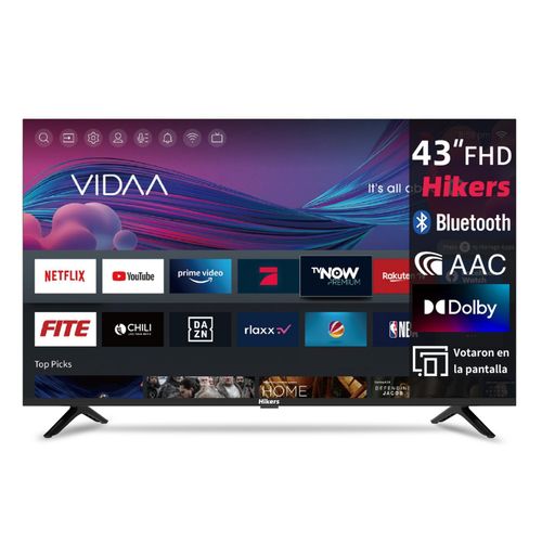 Hikers 43Z1 Fernseher Smart TV - 43 Zoll Bildschirm FHD 1920*1080 Auflösung Android Kompatibel Dolby Atmos Klangqualität - Schwarz