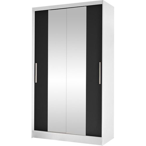 MIRJAN24 Schiebetürenschrank Costa II, Kleiderschrank, Stilvoll Schlafzimmer Garderobenschrank (Farbe: Weiß / Schwarz) Image