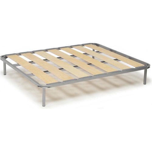 Quadratische und eine halbe Bettbasis Mariagiulia, Orthopädische Basis mit breiten Latten, 100% Italy, Cm 120x190h 31