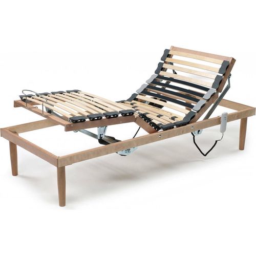 Einzelbettbasis Damiana, Holzlattenrost mit Motor, 100% Italy, Motorisierte, neigbare orthopädische Basis, Cm 80x190h 34
