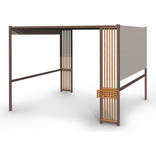 Blumfeldt Pergola, Pavillons Wasserdicht, Stabil & Winterfest, Windichte Aluminium Pergola Freistehend, Terrassenüberdachung Gazebo, Metall-Pavillon mit 1,5W Solar-LEDs, UV50+, Pergola 3x3 m