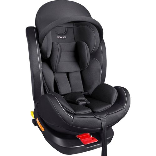 Kindersitz drehbar 360° mit ISOFIX und Liegefunktion mitwachsend I 0-36 kg, 0-12 Jahre, Gruppe 0/1/2/3 I 5-Punkt-Gurt und 3-Punkt-Gurt I Bezug abnehmbar, waschbar I ECE i-Size 129R,Farbe:Schwarz