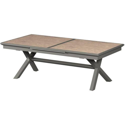 Ausziehbarer Gartentisch Axiome Honey und Pralinenbraun - 12 Plätze - Hespéride