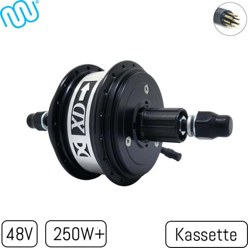 windmeile x Xiongda | 2-Gang Nabenmotor Dual Speed 48V 250W+ Heckmotor Hinterrad Motor Hinten, Kassette