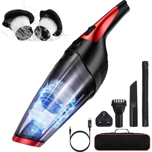 Handstaubsauger, Akku Handstaubsauger, 7000PA beutellos Handsauger Nass/Trocken Akkusauger schnellaufladung Autostaubsauger mit 2 waschbarer Filterr für Haus, Auto Reinigung