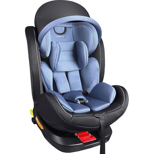 Kindersitz drehbar 360° mit ISOFIX und Liegefunktion mitwachsend I 0-36 kg, 0-12 Jahre, Gruppe 0/1/2/3 I 5-Punkt-Gurt und 3-Punkt-Gurt I Bezug abnehmbar, waschbar I ECE i-Size 129R,Farbe:Schwarz/Blau
