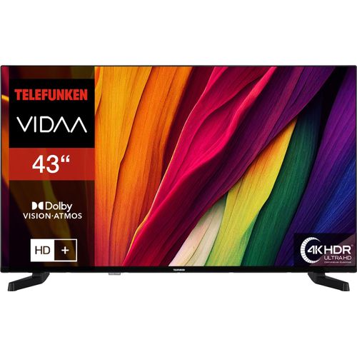 Telefunken D43U790B2CW Fernseher 43 Zoll Smart TV VIDAA 4K UHD, HDR Dolby Vision, HD+ (2026)