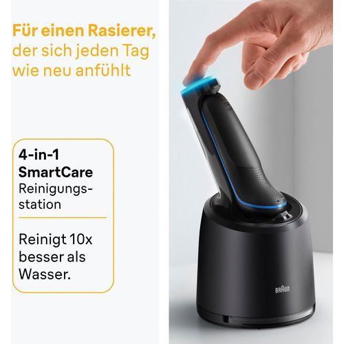 BRAUN Series 5 Elektrorasierer - Schwarz und Blau - 50 Minuten Akkulaufzeit - 5 Minuten Schnellladung