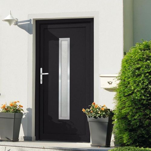 Möbel Haustür Anthrazit 98x190 cm PVC - Haustüren 3187898
