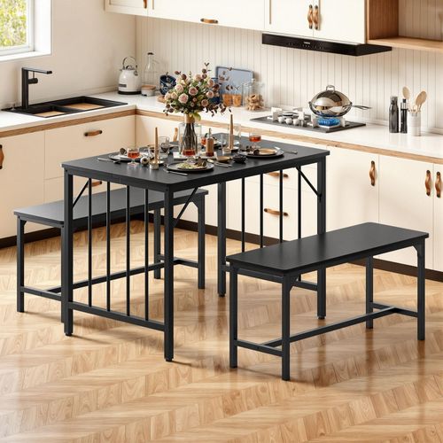 Essgruppe mit Tisch und 2 Stühlen für Küche und Wohnung, 108 x 76 x 77 cm