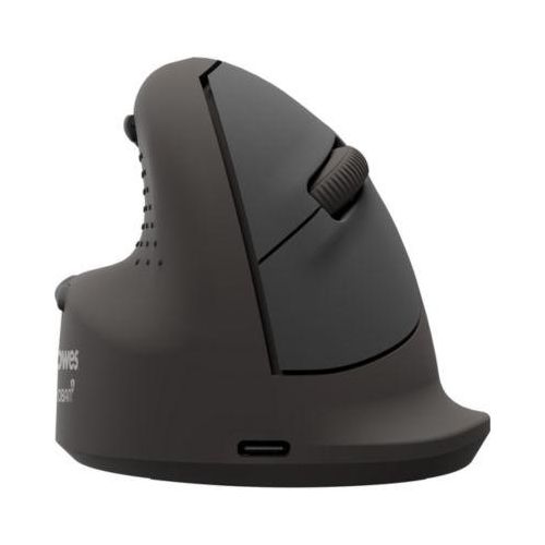 Fellowes Vertikalmaus Bretyta Plus+, Größe L, für Linkshänder, ergonomisch, 3-fache Konnektivität, 400-2400 dpi, mit Microban®-Schutz, schwarz Image