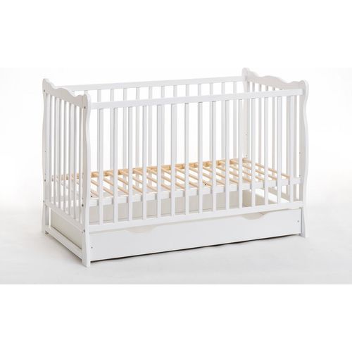 Babybett mit Stauraum und Matratze FINA – 60x120, weiß