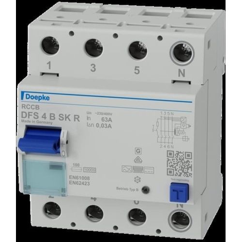 DOEPKE DFS4 063-4/0,03-B SK FI-Schalter 4pol.63A0,03ATypB SK Nrechts (9144988)