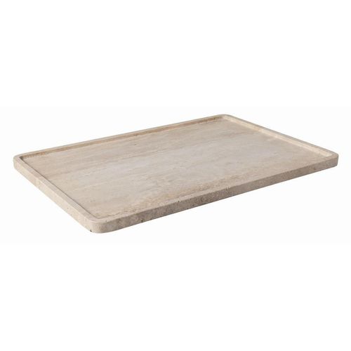 Villeroy & Boch Servierplatte Manufacture Travertine, Sand, Stein, rechteckig, 28.20x1.70x40.50 cm, robust, Tischkultur & Servieren, Servierplatten