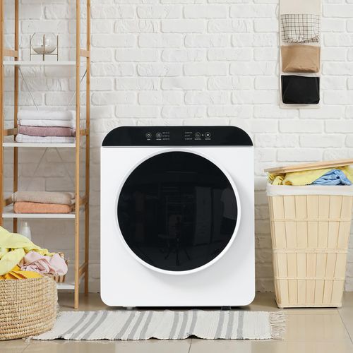 Merax Ablufttrockner, Wäschetrockner 3kg, Mini Trockner 830W, UV Sterilisation, 6 Programme,Timer,Kindersicherung, wandmontierbar,,Weiß