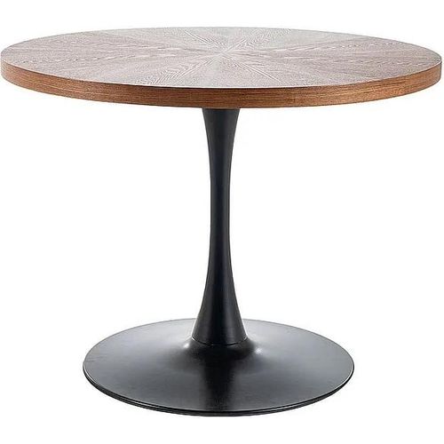Runder Esstisch EDIN – Nussbaum / mattschwarz