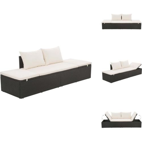 vidaXL Gartenbett Schwarz 195×60 cm Poly Rattan - Gartenbetten