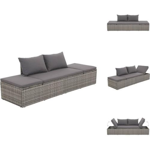 vidaXL Gartenbett Grau 195×60 cm Poly Rattan - Gartenbetten