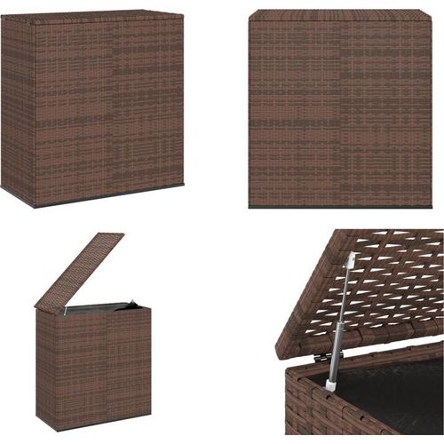 vidaXL Garten Kissenbox PE Rattan 100x49x103,5 cm Braun - Kissenbox - Kissenboxen - Gartenbox - PE-Rattan-Kissenbox