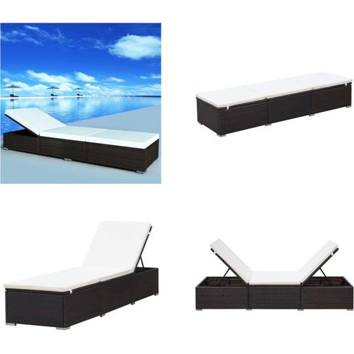 vidaXL Sonnenliege mit Auflage Poly Rattan Braun - Sonnenliege - Sonnenliegen - Rattanliege - Rattanliegen