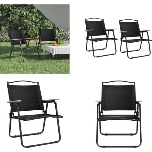 vidaXL Campingstühle 2 Stk. Schwarz 54x55x78 cm Oxford Gewebe - Campingstuhl - Campingstühle - Strandstuhl - Picknickstuhl