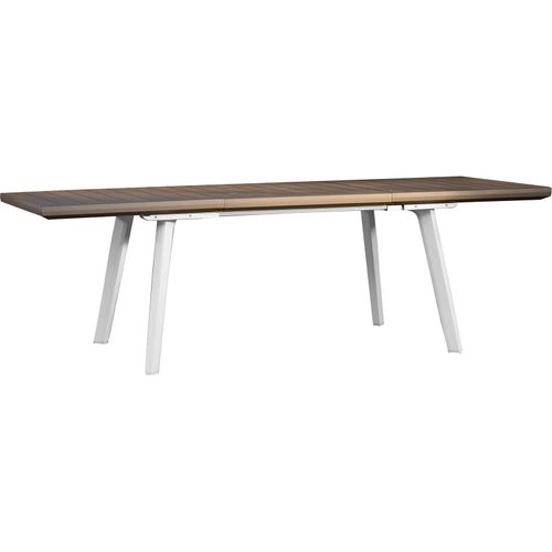 Dmora Gartentisch Quispamsis 162x100,5x76,5 cm Weiß, 10 Sitzplätze, UV-beständig