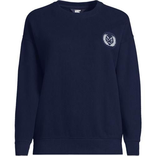 Sweatshirt SERIOUS SWEATS, Damen,  Blau, Elasthan/Baumwoll-Mischung/Polyester-Mischung, by Lands' End