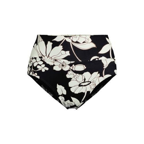 Bikinihose zum Umschlagen, High Waist, für Damen, Damen, size: regular, Schwarz, Nylon-Mischung, by Lands' End