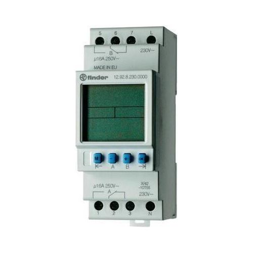 Finder Zeitschaltuhr für Hutschiene Betriebsspannung: 230 V/AC 12.92.8.230.0000 2 Wechsler 16 A 250 V/AC Tagesprogramm (12.92.8.230.0000)