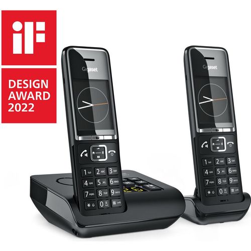 Gigaset Comfort 550A Duo Cordless DECT Analoges Telefon mit Anrufbeantworter Schwarz